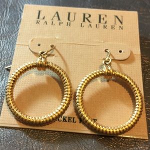 Gold dangley hoop earrings